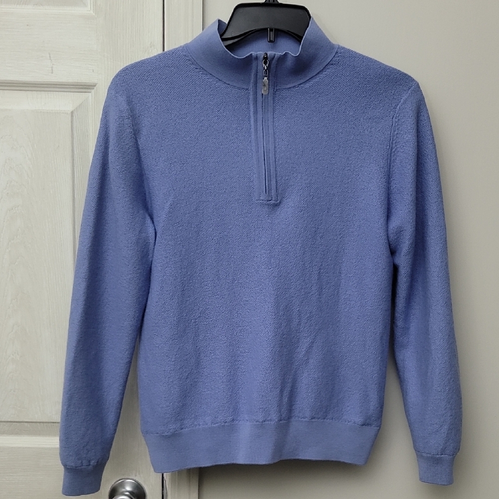 Bobby Jones Merino Wool Preppy Tuck Stitched Wind Lined Sweater Men SZ L